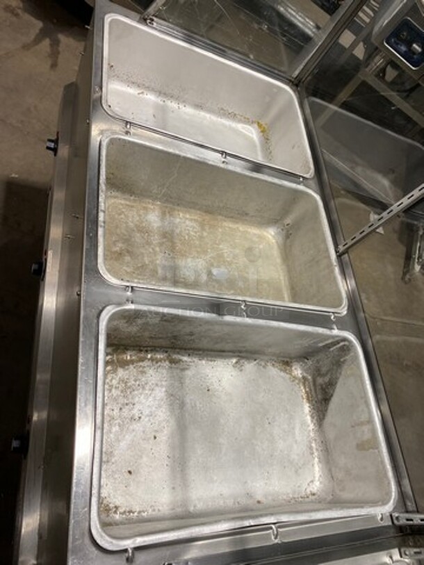 BK Resources Commercial Electric Powered 3 Well Steam Table! With Sneeze Guard! With Storage Space Underneath! All Stainless Steel! On Legs! Model: STE3120 120V 60HZ 1 Phase - Image 5 of 9