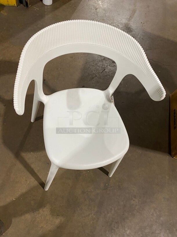 NEW Indoor/Outdoor Papatya Luna Stripe White Armchair! 4x Your Bid! - Image 6 of 6