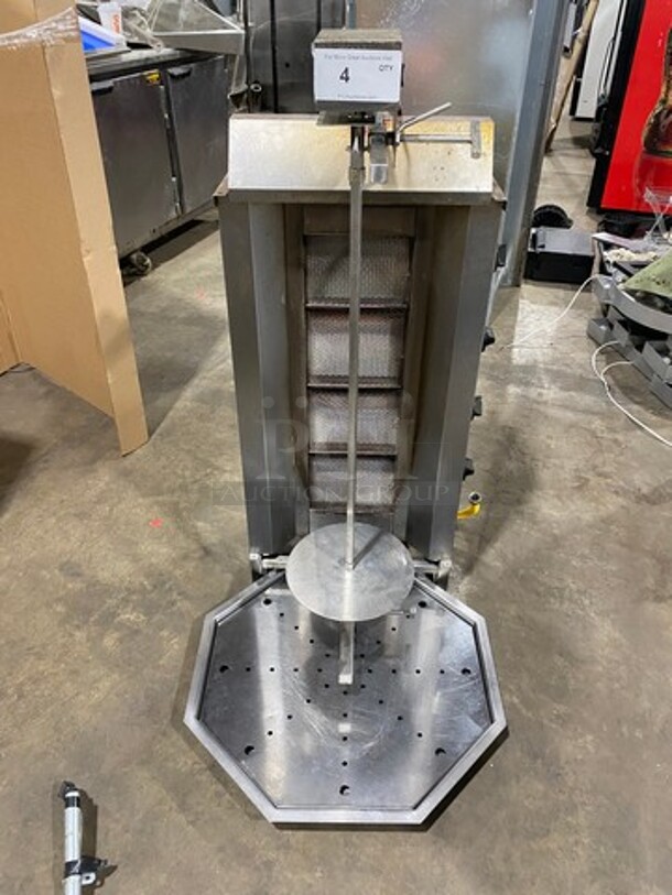 LATE MODEL! 2018 Axis Commercial Natural Gas Powered Kebab/ Gyro Machine! All Stainless Steel! Model: AXVB4 SN: 885900GD4UL180162! Working When Removed!