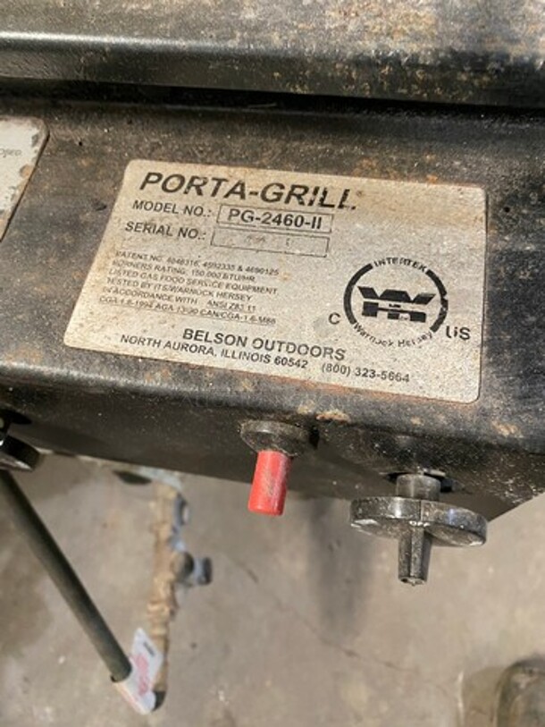 WOW! Belson Porta Grill LP Powered BBQ Grill! On Casters! WORKING WHEN REMOVED! Model: PG2460II SN: 4459 - Image 7 of 9