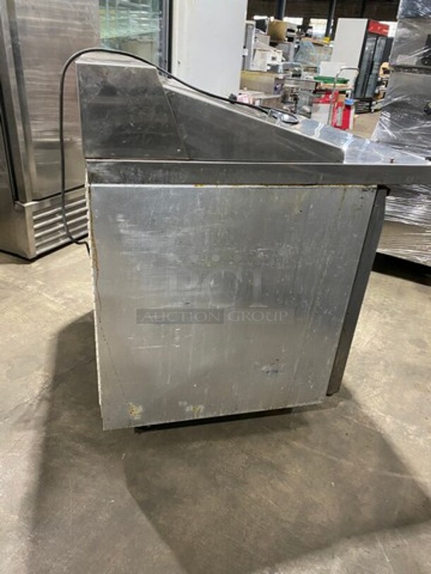 Continental Commercial Refrigerated Sandwich Prep Table! With 2 Door Underneath Storage Space! All Stainless Steel! On Casters! Model: SW3615M SN: 1487851 115V 60HZ 1 Phase! Working When Removed!  - Image 4 of 10