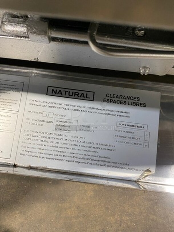 NICE! USR Cookline Commercial Natural Gas Powered 10 Burner Stove! With Raised Back Splash And Salamander Shelf! With 2 Full Size Oven Underneath! All Stainless Steel! On Legs! - Image 10 of 11