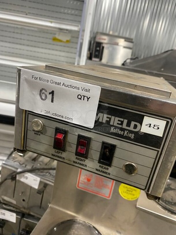 Bloomfield Commercial Countertop Coffee Brewing Machine! With 3 Coffee Pot Warming Stations! All Stainless Steel! - Image 5 of 8