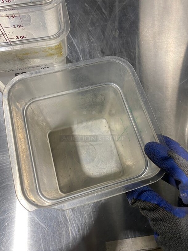 Cambro 4QT Translucent Square Polypropylene Square Food Storage Containers! 4x Your Bid! - Image 3 of 9