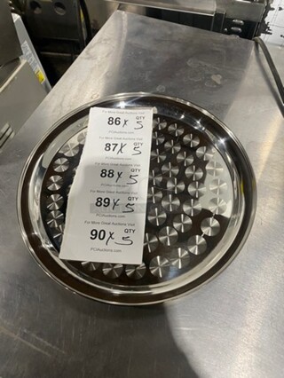 ALL STAINLESS STEEL ROUND FOOD DISPLAY TRAYS 5X YOUR BID!