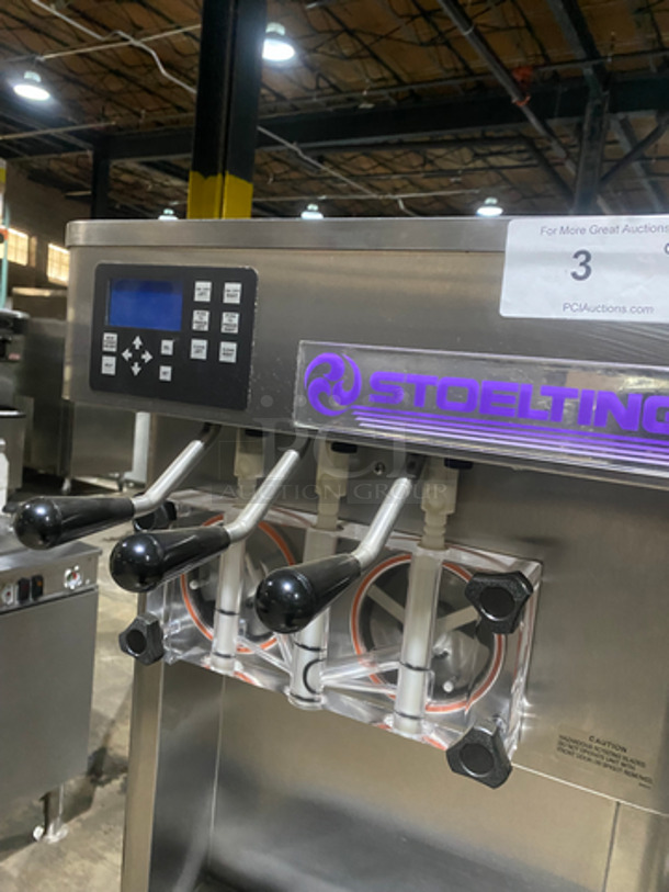 NICE! Stoelting Commercial Air Cooled 2 Flavor Soft Serve Ice Cream/Yogurt Machine! All Stainless Steel! On Casters! Model: F231309I2AD1 SN: 4209206J 208/240V 3 Phase - Image 6 of 10