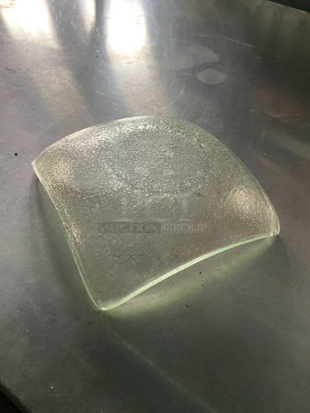 CUTE! Square 5" Crystal Clear Plates! Includes Black Poly Crate! - Image 6 of 6