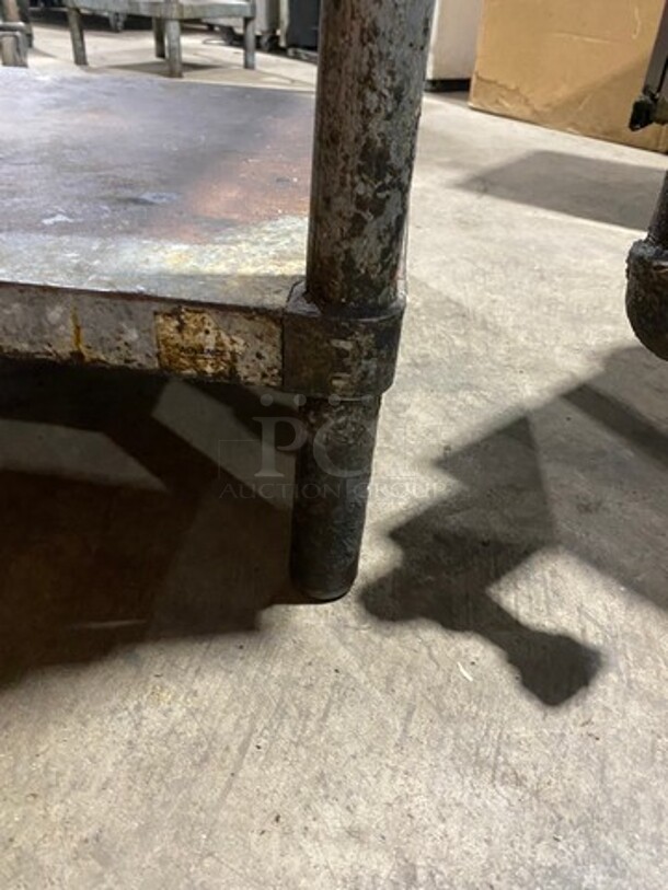 Solid Stainless Steel Work Top/ Prep Table! With Mounted Can Opener! With Storage Space Underneath! On Legs! - Image 5 of 7