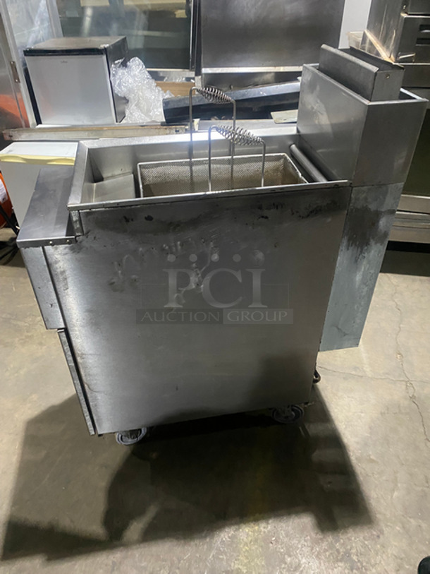 Imperial Commercial Natural Gas Powered Pasta Cooker! With Backsplash! With Frying Basket! All Stainless Steel! On Casters! - Image 3 of 9