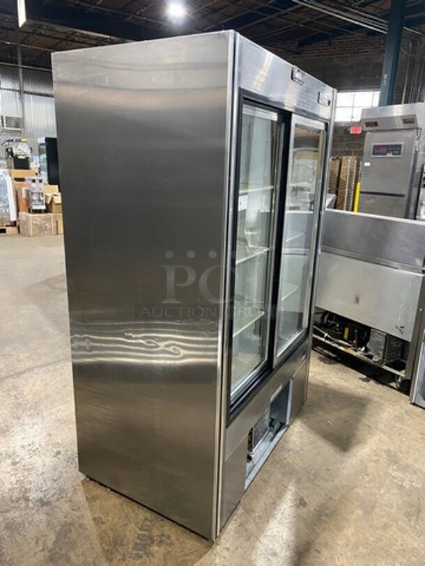 2009 Leader Commercial 2 Door Reach In Cooler Merchandiser! With View Through Doors! With Poly Coated Racks! All Stainless Steel! Model: LS48SC SN: PS110052A 115V 60HZ 1 Phase - Image 2 of 7