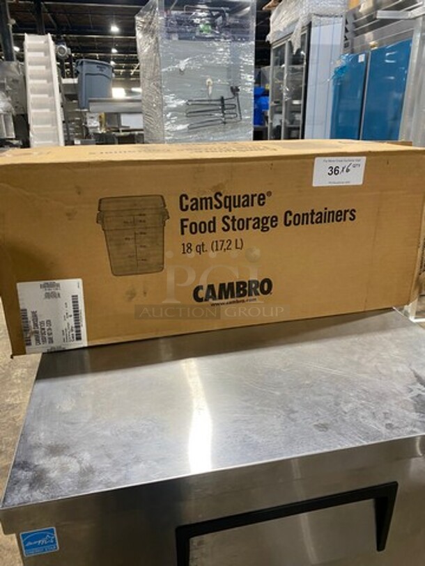 NEW! IN THE BOX! Cambro 18Qt Clear Poly Food Containers! 6 In A Box! 1 Box Per Number! 6x Your Bid!