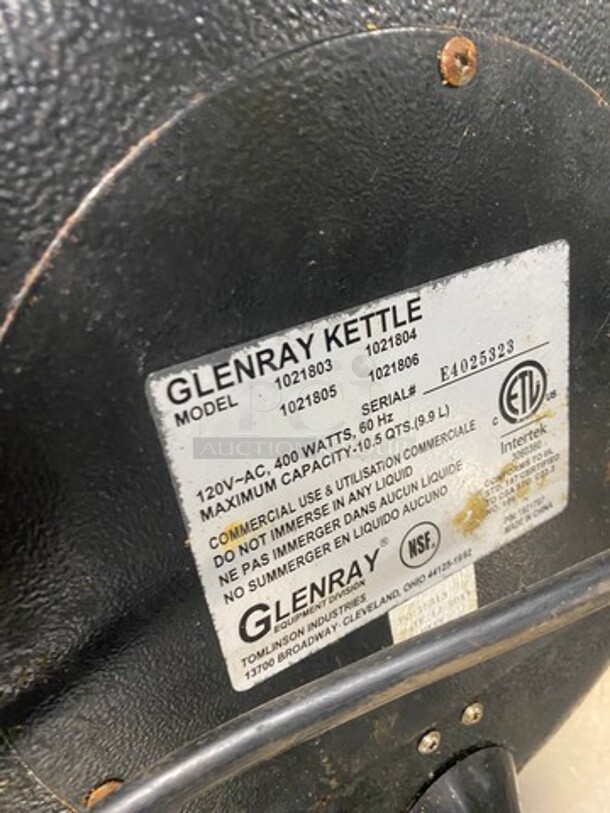 Glenray Metal Commercial Countertop Food Warmer Soup Kettle! Holds Up To 10.5 Qt! SN: E4025323 120V - Image 5 of 6