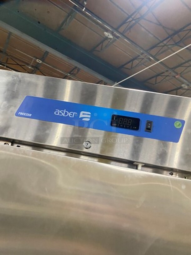 LATE MODEL! 2022 Asber Commercial Single Door Reach In Freezer! All Stainless Steel! On Casters! Working When Removed! Model: ARF23HFHC SN: 8102519008 115V 60HZ 1 Phase - Image 8 of 9