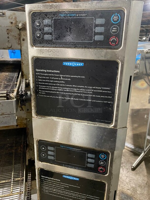 Late Model! 2019 Turbo Chef Commercial Countertop Electric Powered Double Deck Conveyor Pizza/ Baking Oven! All Stainless Steel! Working When Removed! On Equipment Stand! 2X YOUR Bid Makes One Unit! MODEL HhC2020 
SN:2020ED08814 208/240V 3PH - Image 9 of 12