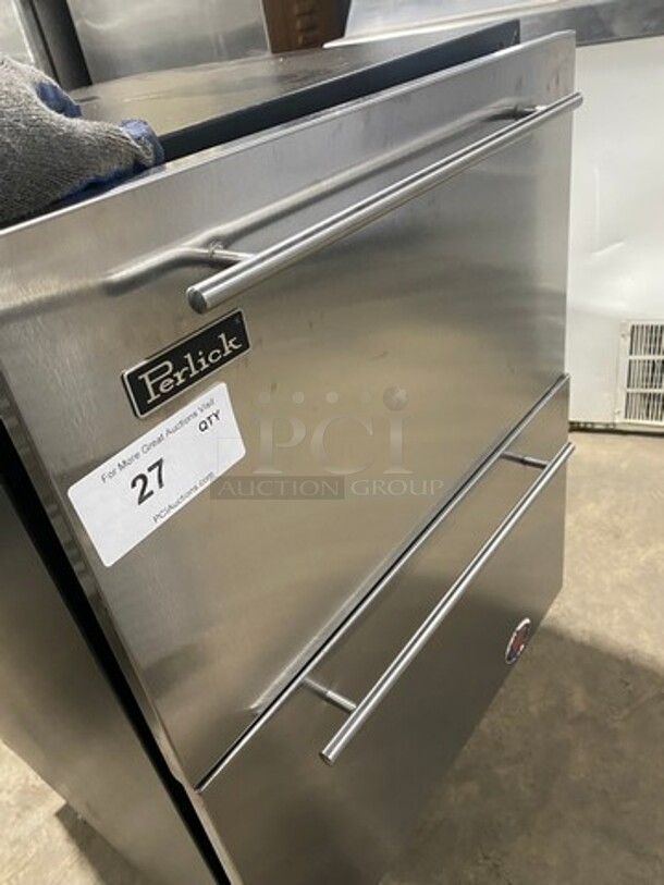 NICE! Perlick All Stainless Steel 2 Drawer Lowboy/Worktop Cooler! On Legs! - Image 10 of 11