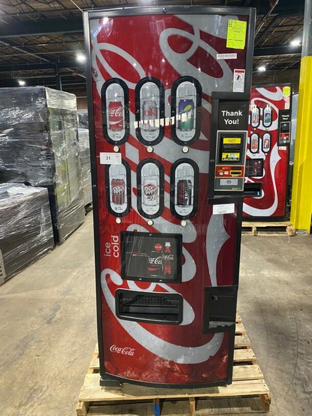 SWEET! Dixie Narco Metal Commercial Can Vending Machine w/ Cash and Coin Acceptor! MODEL DN276E SN:09856706AZ 115V 1PH 
