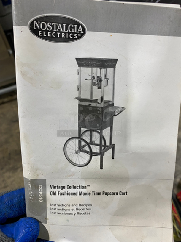 AWESOME! Nostalgia Electrics Vintage Collection Old Fashioned Movie Time Popcorn Cart! 8 OZ Kettle! Model: CCP510 - Image 8 of 9