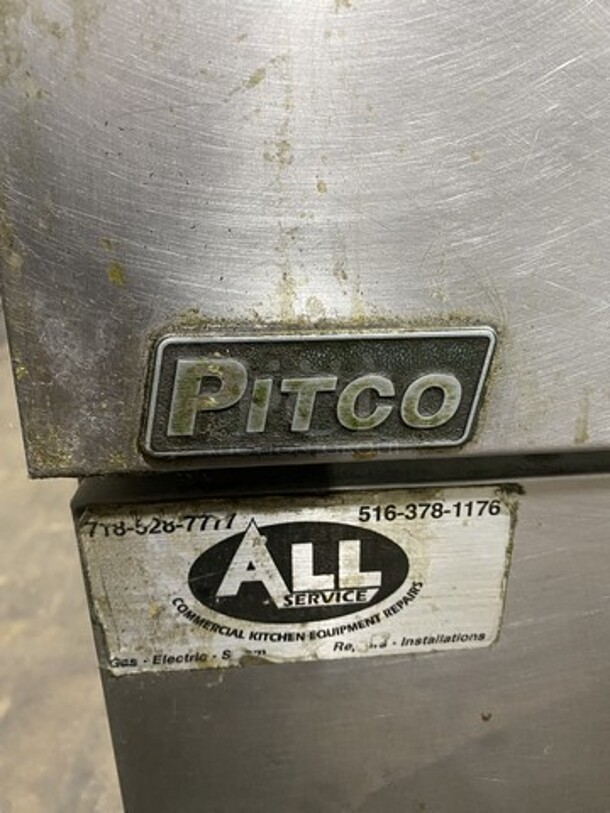 Pitco Natural Gas Powered Deep Fat Fryer! Quick Recovery! Model Sg14 Serial G11FC026436! All Stainless Steel! On Legs! Working When Removed!   - Image 7 of 9