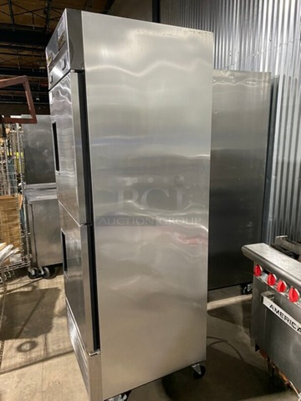 Sweet! True Commercial Split Door Dual Temp Half Cooler Half Freezer Combo Unit! All Stainless Steel! On Casters! Model: T23DT SN: 8868308 115V 60HZ 1 Phase - Image 2 of 11
