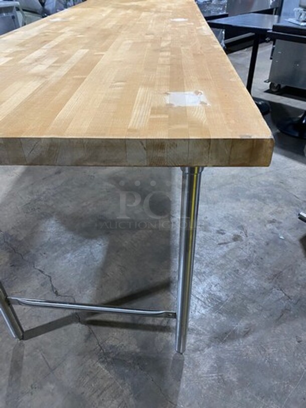 Wow! Heavy Duty Commercial 1.5 Inch Thick Butcher Block/Bakery Prep Table! Stainless Steel Body! On Legs! - Image 8 of 8
