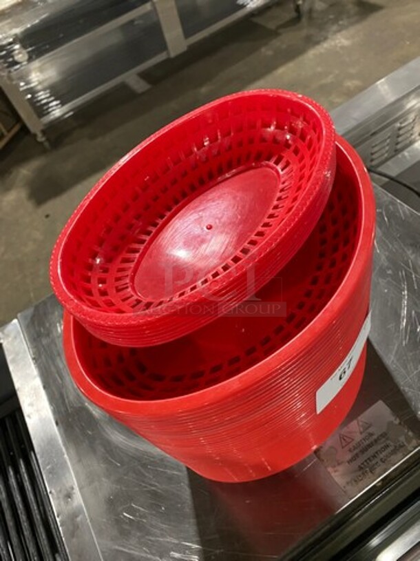 ALL ONE MONEY! Tablecraft Assorted Size Red Poly Oval Fast Food Serving Baskets! - Image 2 of 7