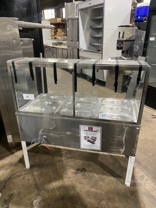 DUKE Stainless Steel Commercial Electric Powered 3 Bay Steam Table! On legs! With Sneeze Guard!  Model E303M Serial 12063092