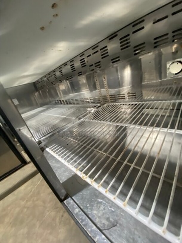Saturn Commercial 3 Door Refrigerated Lowboy/Worktop Cooler! With Poly Coated Racks! All Stainless Steel! On Casters! WORKING WHEN REMOVED! Model: USC72 SN: MZZPRUR720001 115V 60HZ 1 Phase - Image 6 of 8