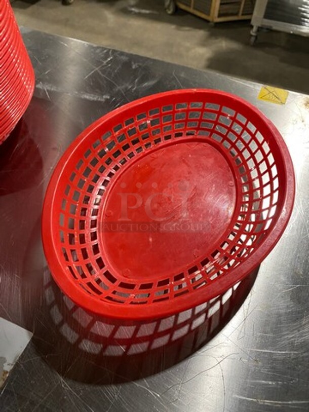 ALL ONE MONEY! Tablecraft Assorted Size Red Poly Oval Fast Food Serving Baskets! - Image 5 of 7