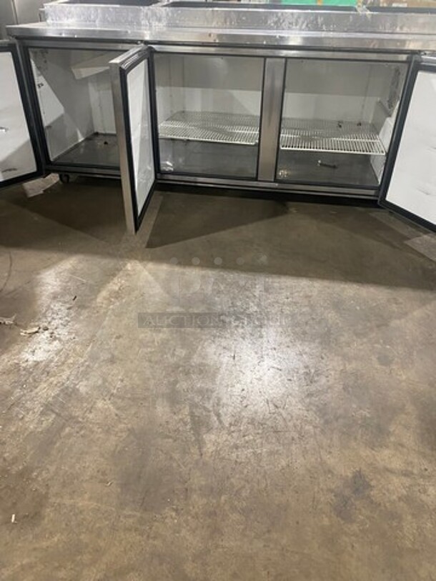True Refrigerated Pizza Prep Table! With 3 Door Refrigerated Underneath Storage Space! All Stainless Steel! Model TPP93 Serial 6949372! 115V 1 Phase! - Image 6 of 10