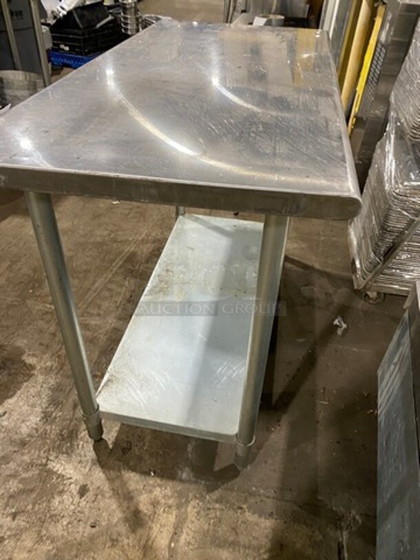 Solid Stainless Steel Work Top/ Prep Table! With Storage Space Underneath! On Legs! - Image 3 of 6