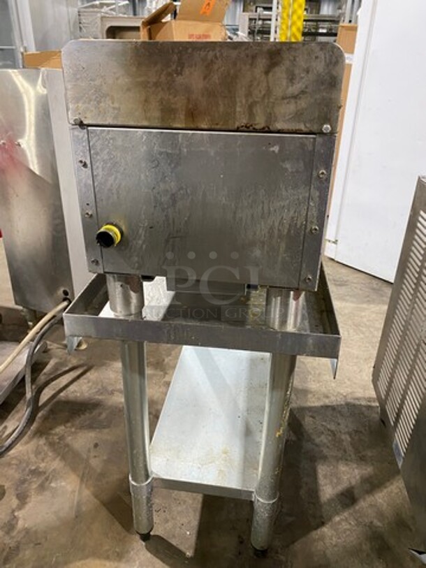 LATE MODEL! 2018 Globe Commercial Countertop Gas Powered 2 Burner Hot Plate Range! All Stainless Steel! On Equipment Stand! With Storage Space Underneath! On Legs! Model: GHP12G! Working When Removed! - Image 3 of 12