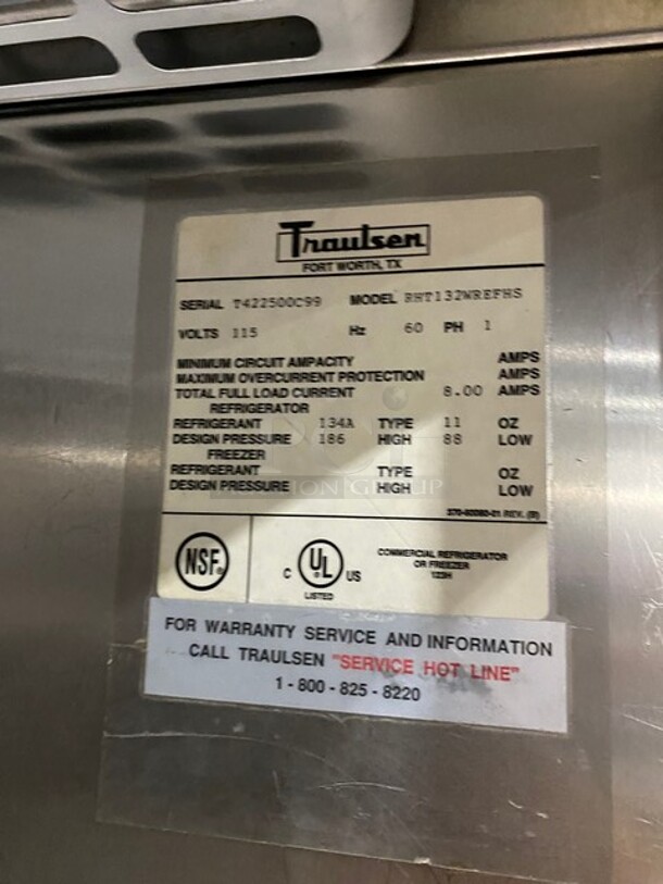 Traulsen Commercial Single Door Reach In Cooler! All Stainless Steel! On Legs! MODEL RHT132WREFHS RN:T422500C99 115V 1PH - Image 7 of 9
