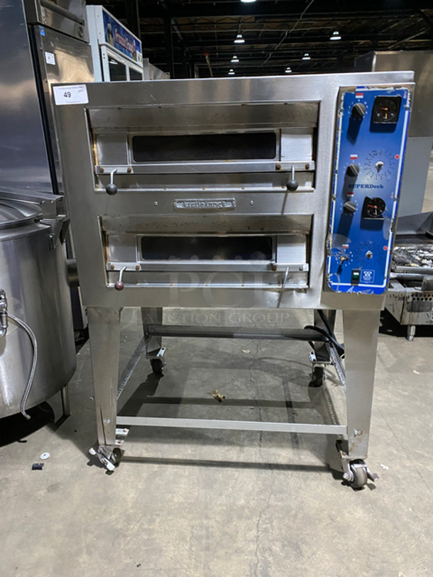 Bakers Pride Commercial Electric Powered Double Pizza Oven! Auntie Anne's Edition! All Stainless Steel! On Casters! Model: EP-2 SN: 580360910001 208V 60HZ 1 Phase