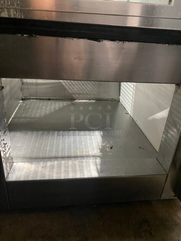 Leader Commercial Leader Commercial Refrigerated Bakery/Deli Case! With Slanted Front Glass! With Sliding Rear Access Doors! All Stainless Steel Body! Model: SDL48SC SN: PW01S1711 115V 60HZ 1 Phase - Image 10 of 12