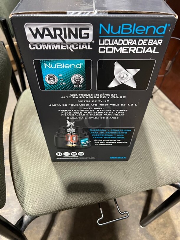 BRAND NEW! IN THE BOX! Waring Commercial Countertop Blender! With Clear Pitcher! Model BB180X! 120V 1 Phase! - Image 2 of 4