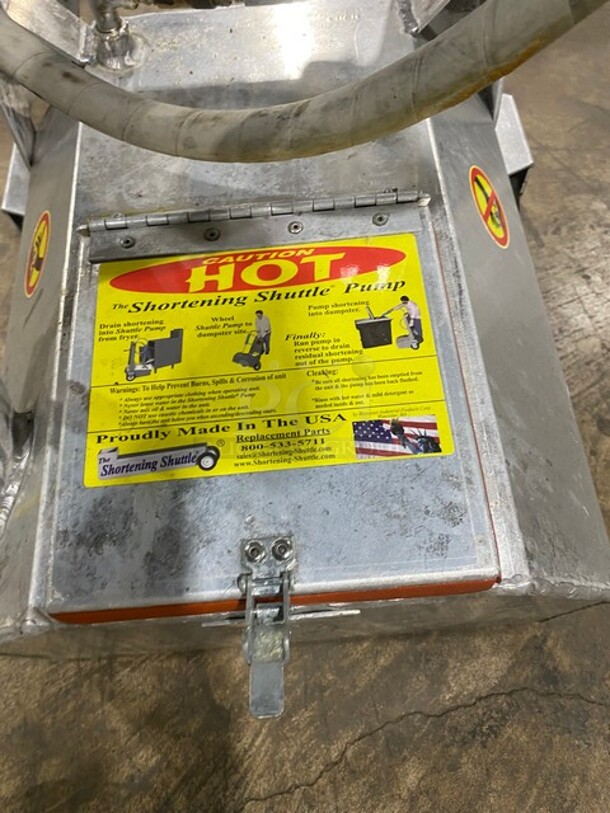 WOW! Shortening Shuttle Commercial Stainless Steel Waste Oil Transport Container! With Pump! On Casters! - Image 6 of 9