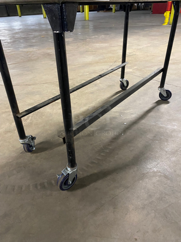 Solid Stainless Steel Work Top/ Prep Table! On Casters! - Image 6 of 7