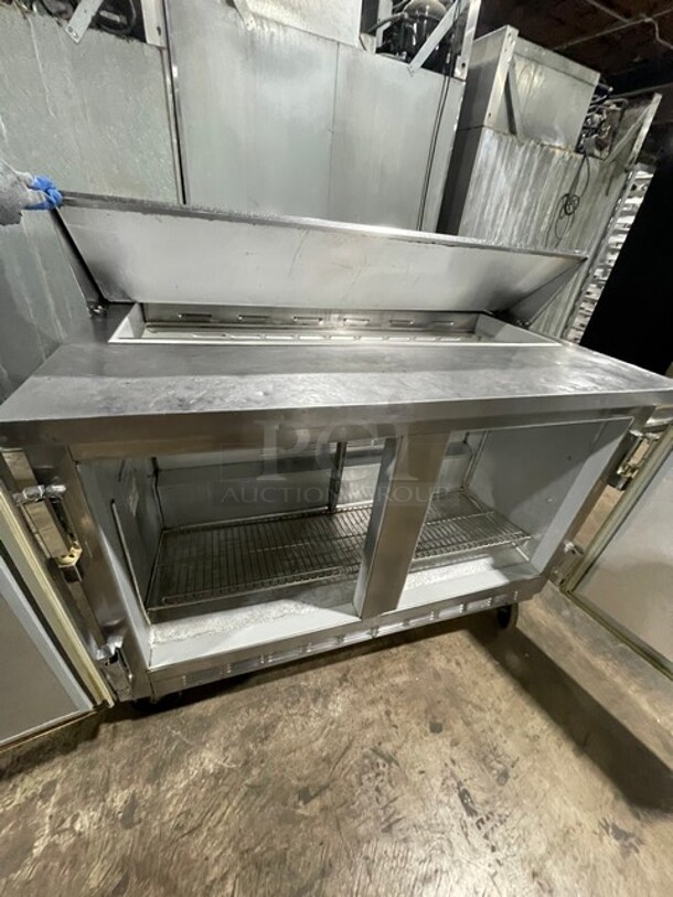 Beverage Air Commercial Refrigerated Sandwich Prep Table! With 2 Door Storage Space Underneath! All Stainless Steel! On Casters! Model: SP4812! 115V 1Phase! - Image 5 of 9