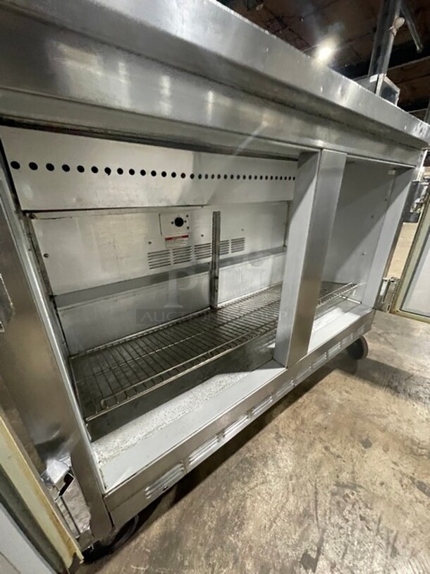 Beverage Air Commercial Refrigerated Sandwich Prep Table! With 2 Door Storage Space Underneath! All Stainless Steel! On Casters! Model: SP4812! 115V 1Phase! - Image 6 of 9