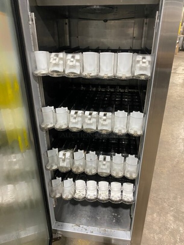 Hoshizaki Commercial Single Door Reach In Cooler! With View Through Door! Poly Drink Racks! Stainless Steel Body! On Casters! Model: CR1SFGECL SN: H50277E 115V 60HZ 1 Phase - Image 5 of 8