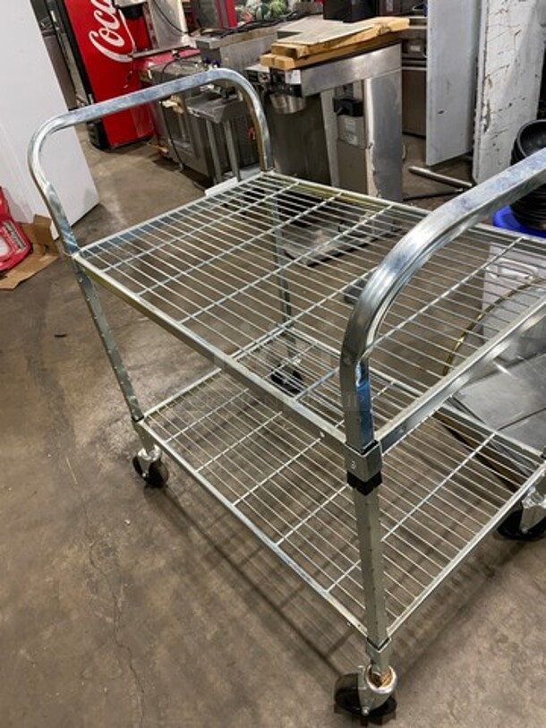 Metal Commercial 2 Tier Cart! With Dual Side Push Handles! On Casters! - Image 4 of 7
