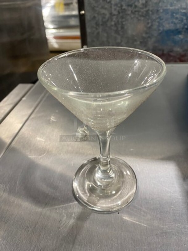 ALL ONE MONEY! Clear Glass Stemmed Martini Glasses! Includes Poly Cup Crate! - Image 3 of 5
