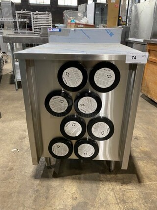 NEW! Commercial Cup Dispenser Stand! With Cup Holders! With Back Splash! Solid Stainless Steel! On Legs!