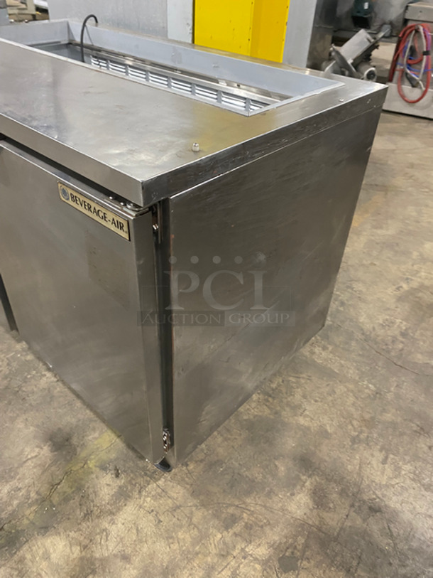 Beverage Air Commercial Refrigerated Sandwich Prep Table! With 2 Door Underneath Storage Space! With Poly Coated Racks! All Stainless Steel! On Casters! Model: SPE4812 115V 60HZ 1 Phase - Image 3 of 8