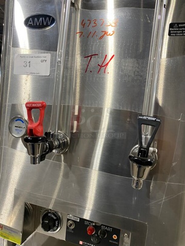 NEW! NEVER USED! Grindmaster Commercial Countertop Single Space Saver Coffee Urn! With Hot Water Line! Stainless Steel! On Small Legs! Model: 8116 - Image 6 of 9