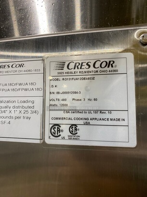 Cres Cor Commercial Electric Powered Split Door Roast-N-Hold Oven! All Stainless Steel! On Casters! Model: RO151FUA12DE4803Z SN: IBIJ0005120843 480V 60HZ 3 Phase - Image 5 of 10