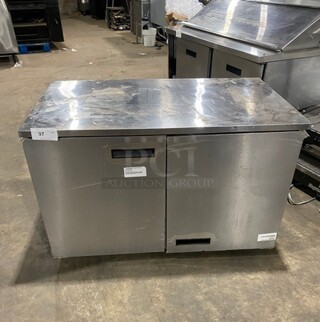 Delfield Manitowoc Commercial 2 Door Lowboy/Worktop Cooler! All Stainless Steel! Model: UC4048STAR SN:1407152002038 115V 1PH