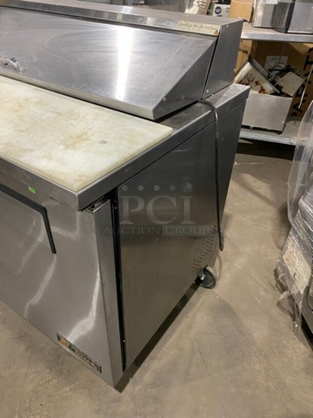 FAB! LATE MODEL! 2014 True Commercial Refrigerated Sandwich Prep Table! With Commercial Cutting Board! With 2 Door Underneath Storage Space! Poly Coated Racks! All Stainless Steel! On Casters! WORKING WHEN REMOVED! Model: TSSU4812 SN: 8067233 115V 60HZ 1 Phase - Image 2 of 10
