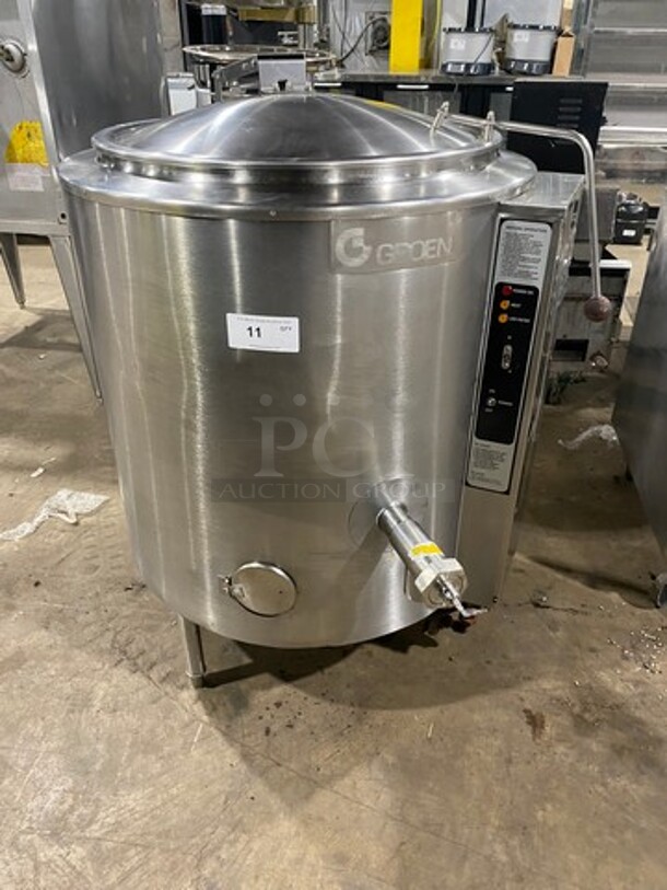 Nice! GROEN Natural Gas Powered All Stainless Steel Commercial Jacketed Steam Kettle! Model GG40! On Legs! - Image 1 of 9