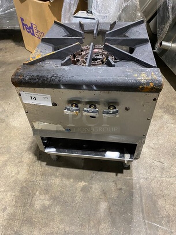 Commercial Countertop Gas Powered Single Burner Stock Pot Range! Stainless Steel! On Small Legs!